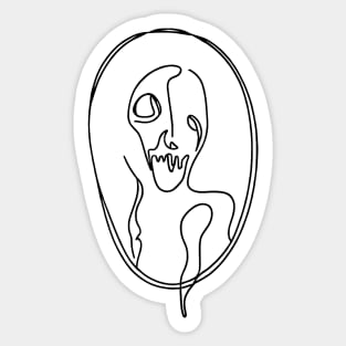 Horror Mirror on the wall | Minimalist dark illustration | Part 5 Sticker